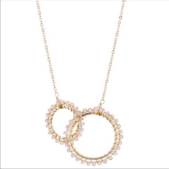 Pancea Jewelry - Beautiful Smokey Crystal Gold Necklace Pancea 17”